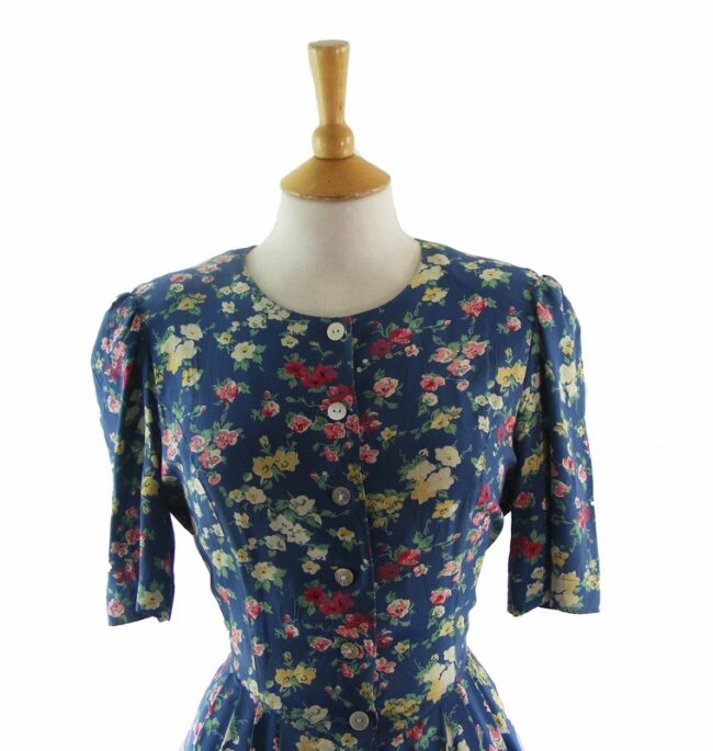 80s Pure Silk Floral Print Maxi Dress - 12 - Image 2