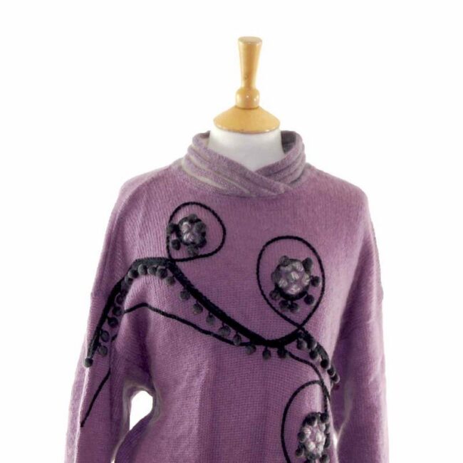 80s Purple Mohair Wool Sweater - 12 - Image 2