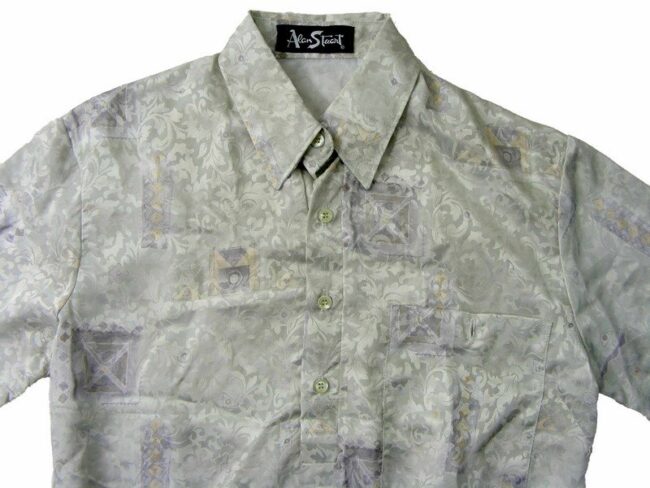 80s Rococo Floral Print Shirt - S - Image 2