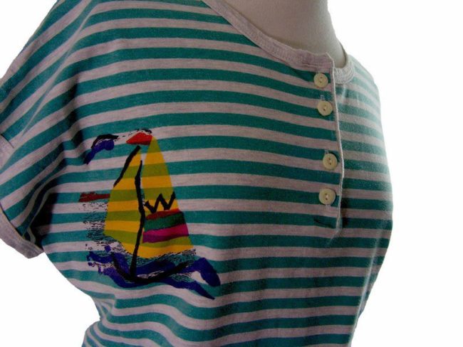 80s Striped Green Tee Shirt - 10 - Image 2