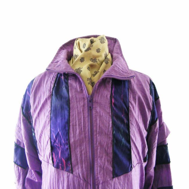 80s retro purple shell suit top - XL - Image 2