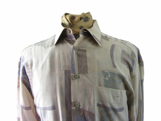 90s Art Noveau style print Shirt - L - Image 2