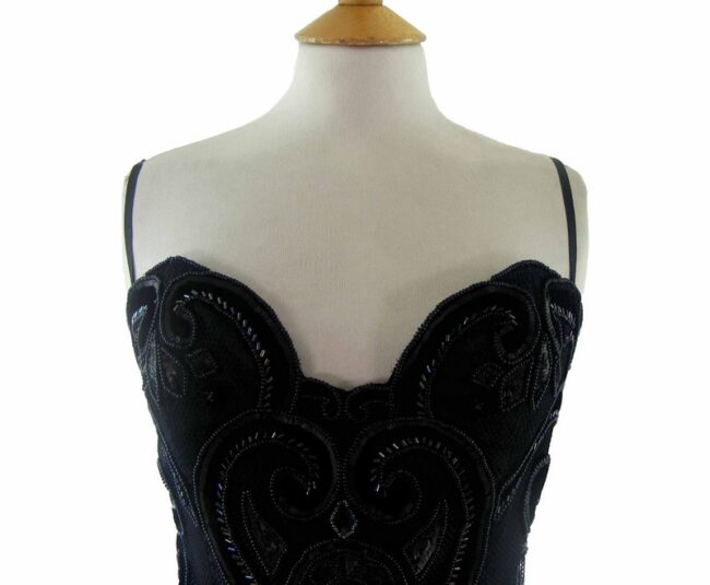 90s Black Beaded Bustier - 10 - Image 2