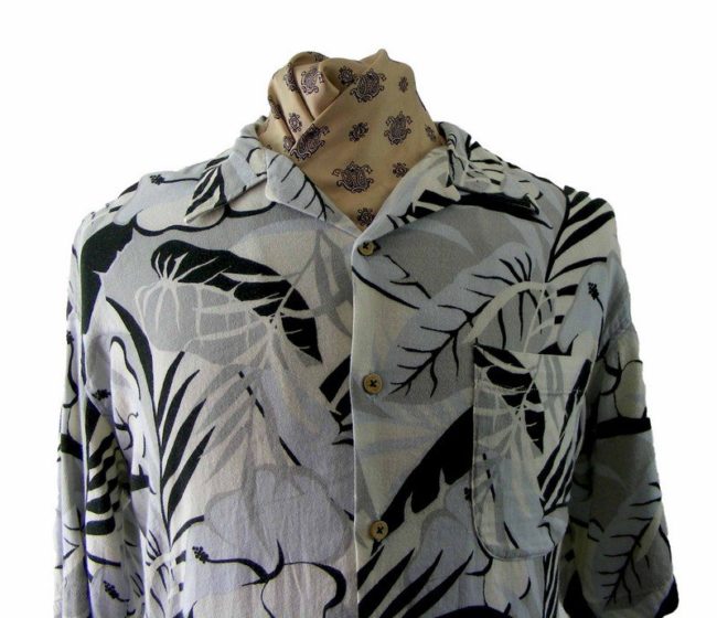 90s Bold Tropical Floral Print shirt -XL - Image 2