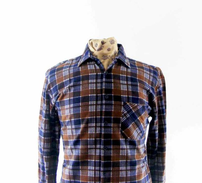 90s Brown Checked Flannel Shirt - L - Image 2