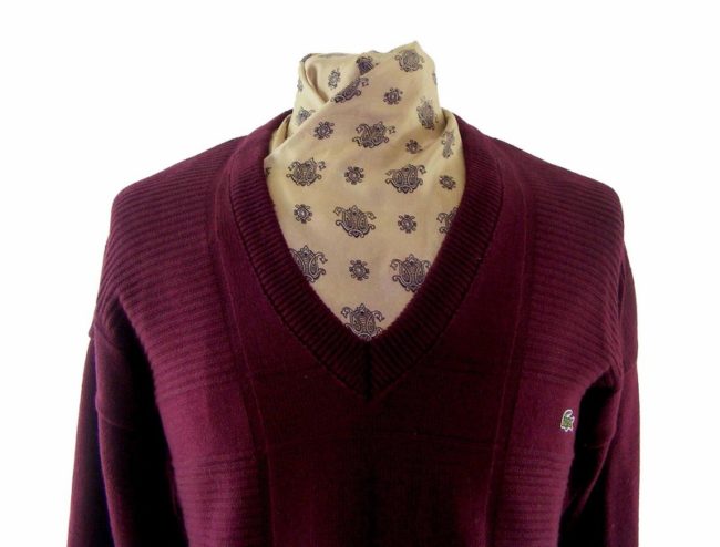 90s Burgundy Cotton Lacoste Sweater - XL - Image 2