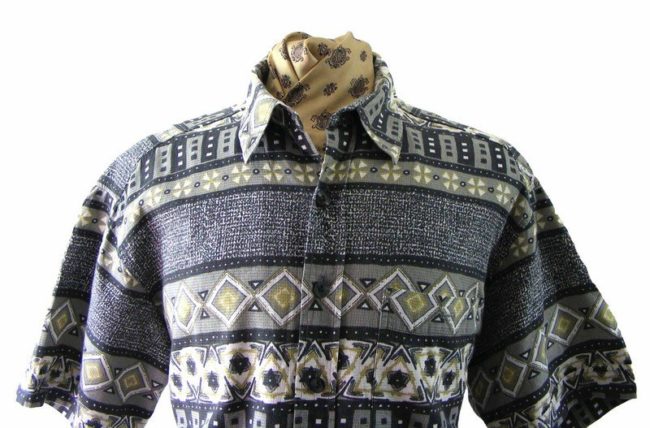90s Ethnic Print Short Sleeved shirt - 2XL - Image 2