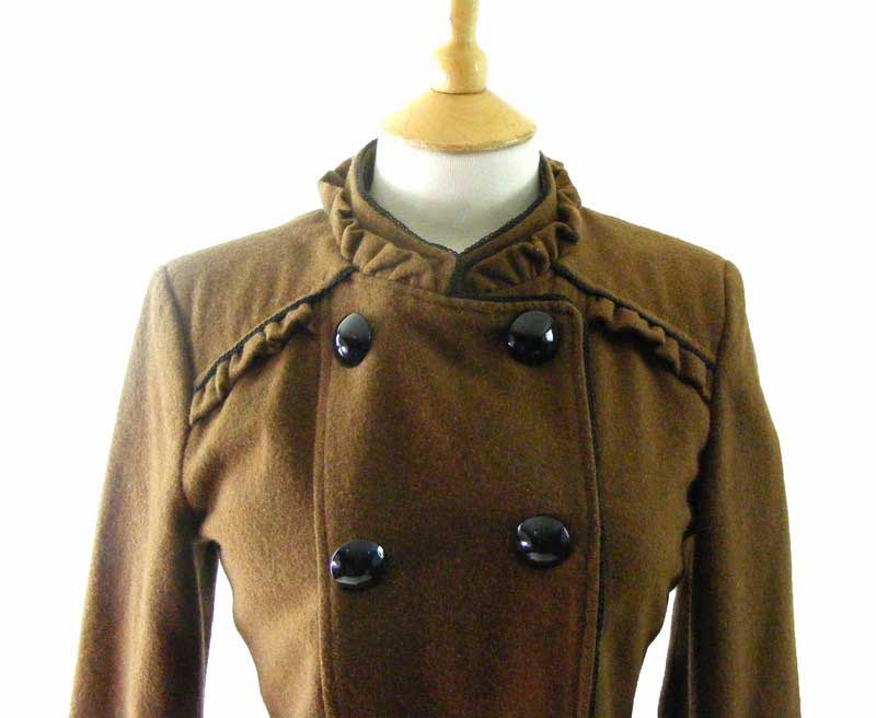 90s Ladies Brown Wool Jacket - 10 - Image 2