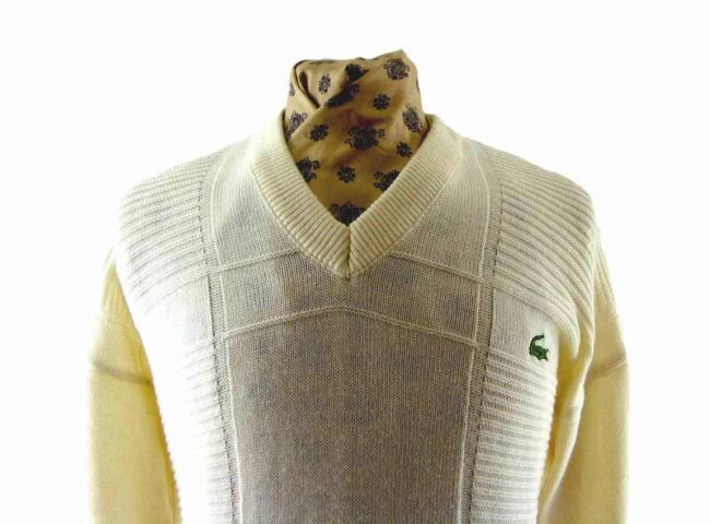 90s Mens White Pure Cotton Lacoste Sweater - 2XL - Image 2