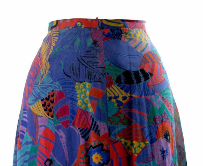 90s Multicolored Mid Length Floral Print skirt - Image 2