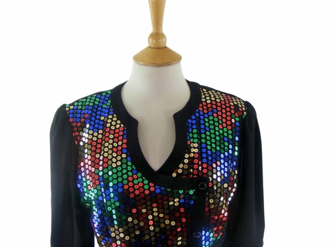 90s Multicolored Sequined Jacket - 12 - Image 2