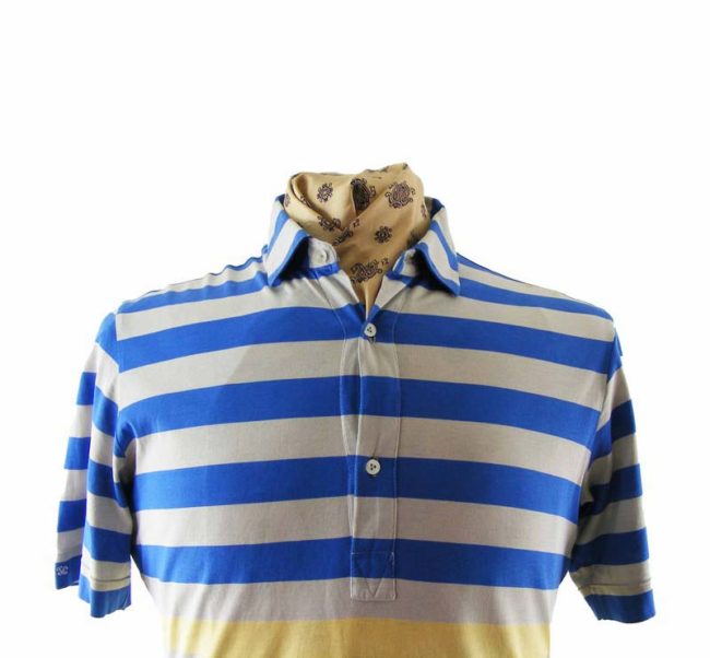 90s Multicolored Striped Cotton Polo Shirt - M - Image 2