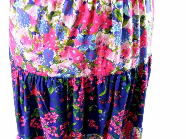 90s Multicoloured Floral Print Tiered Skirt - Image 2