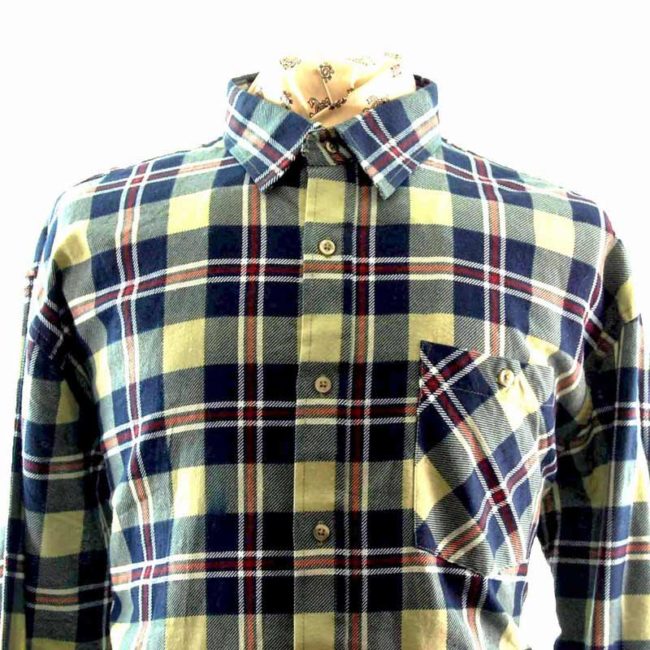 90s Multicoloured Plaid Flannel Shirt - XL - Image 2