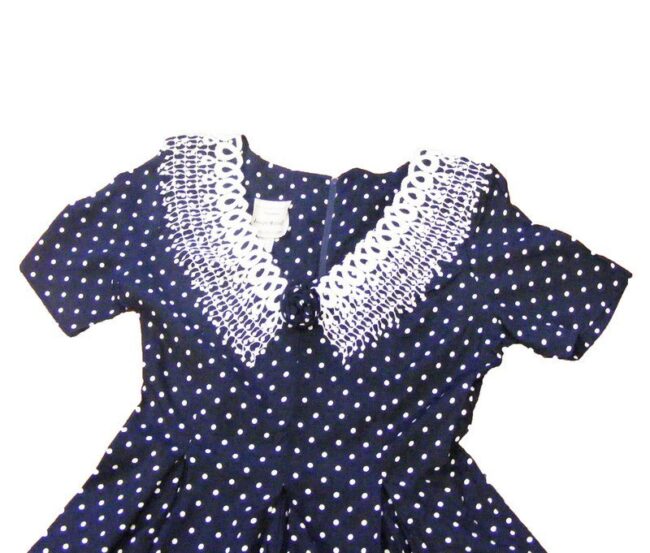 90s Navy Blue Polka Dot Print Jump suit - 12 - Image 2