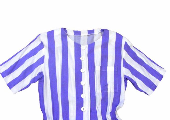 90s Purple & White Striped playsuit - 10 - Image 2