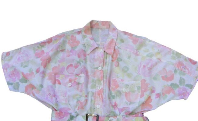 90s Rose Print Cropped Batwing Play suit - 10 - Image 2