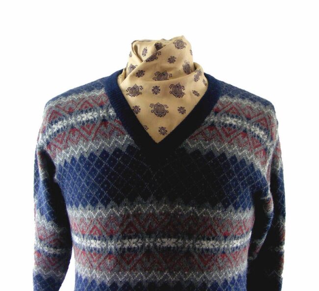 90s V Neck Scandinavian Jumper - M - Image 2