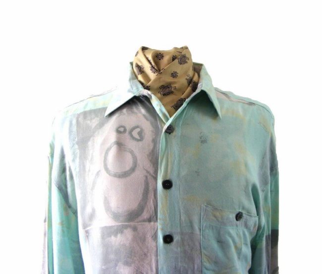 90s Vintage Printed Shirt - L - Image 2