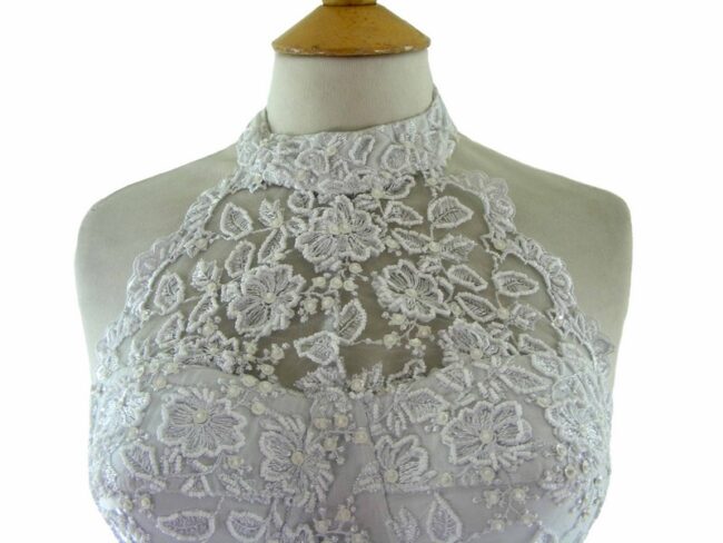 90s White Lace Sequinned Bustier- 8 - Image 2