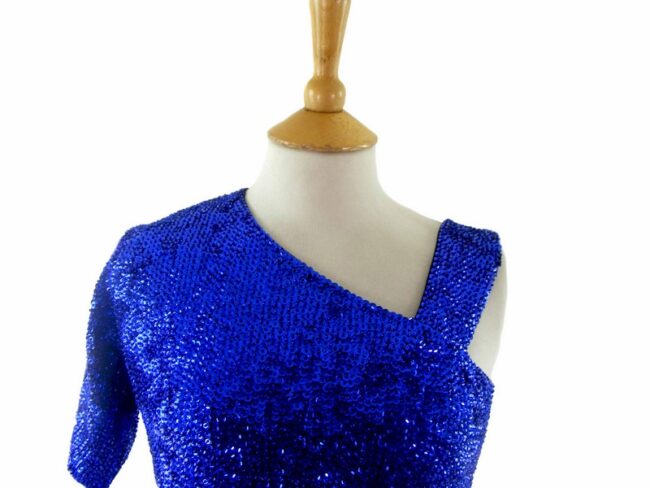 Blue Sparkly Sequinned Top- 8 - Image 2