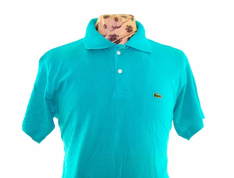 Chemise Lacoste Turquoise Polo Shirt - Blue 17 Vintage Clothing