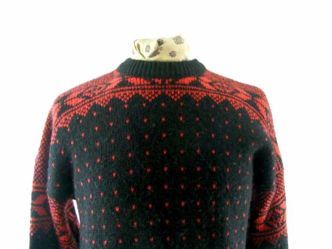 Mens Norwegian Pure Wool Snowflake Sweater - XL - Image 2