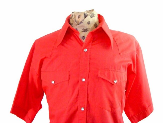 Red Short Sleeved Western Shirt - XL - Image 2