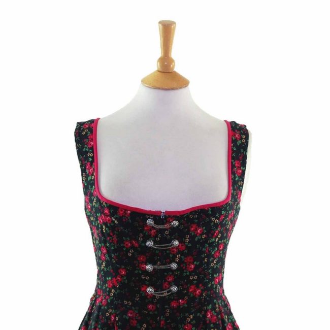 Rose Print Dirndl Dress - 10 - Image 2