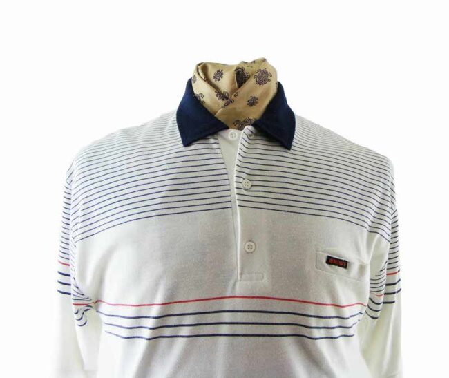 Shiwi Pinstriped White polo shirt - M - Image 2