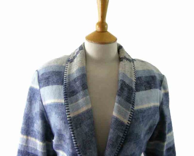 Southwestern Ladies Blue Wool Jacket - 14 - Image 2