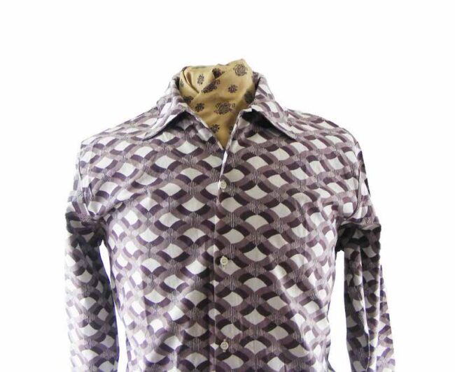 Vintage Dead Stock Brown Long Sleeved 60s shirt - L - Image 2