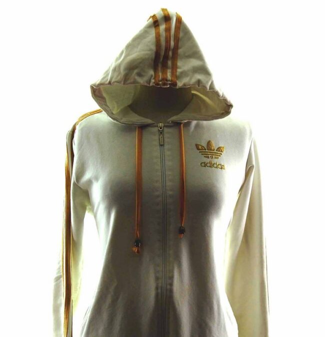 White Adidas Hoodie - M - Image 2
