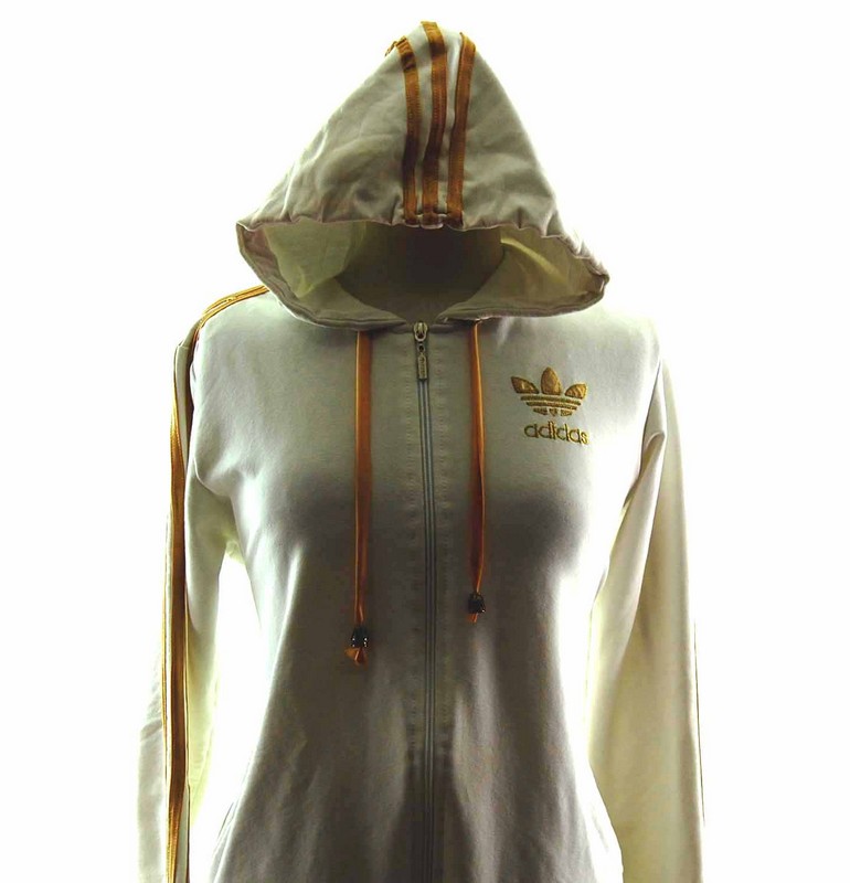 white and gold adidas hoodie