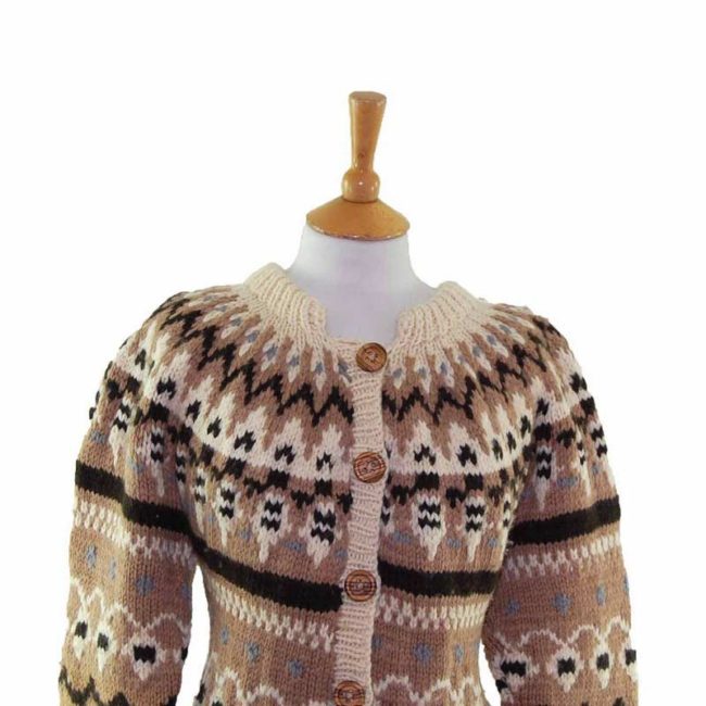 Womans Multicoloured Two Ply Nordic Cardigan - 12 - Image 2