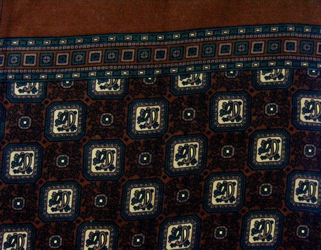 60s Brown Paisley Print Scarf - Image 3