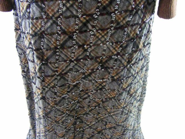 Unusual 70s Sequinned Wool Evening Dress - 8 - Image 3