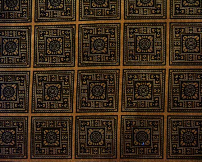 60s Brown Squares Print Silk Scarf - Image 2