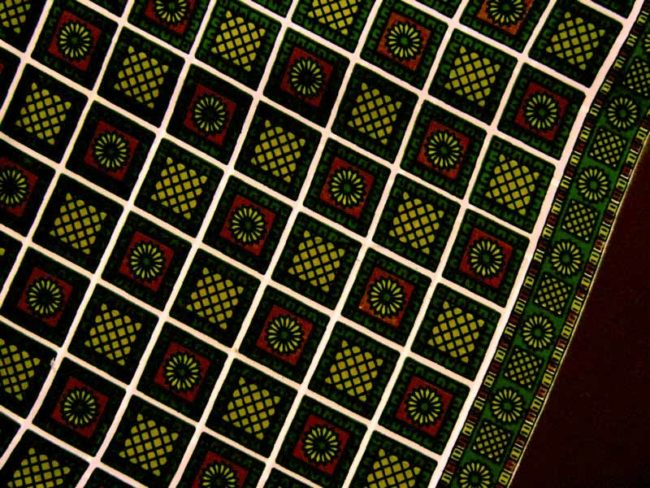 60s Green & Brown Geometric Print Scarf - Image 3