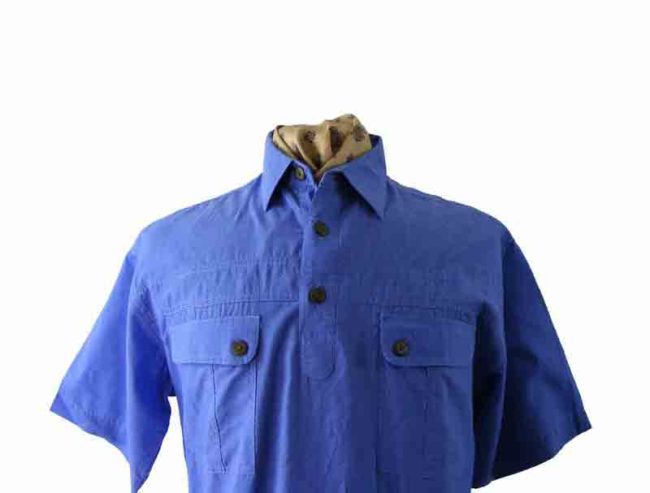 80s Blue Shirt - M - Image 2
