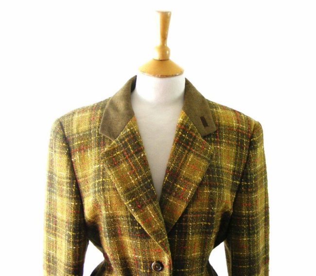 90s Yellow Checked Blazer - 14 - Image 2