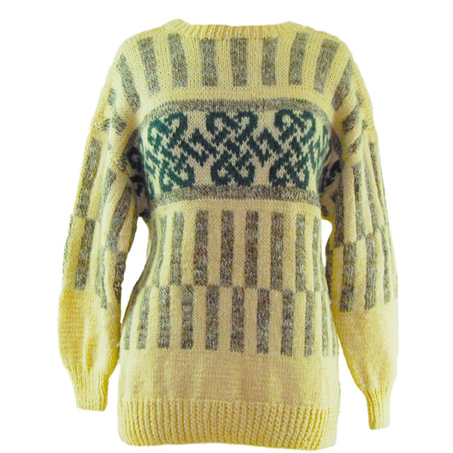 Cream And Grey Icelandic Wool Sweater