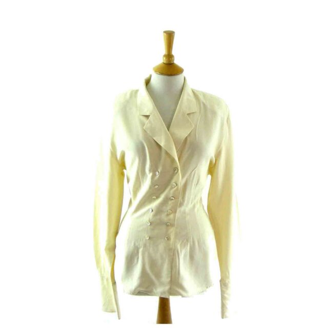 Cream silk blouse