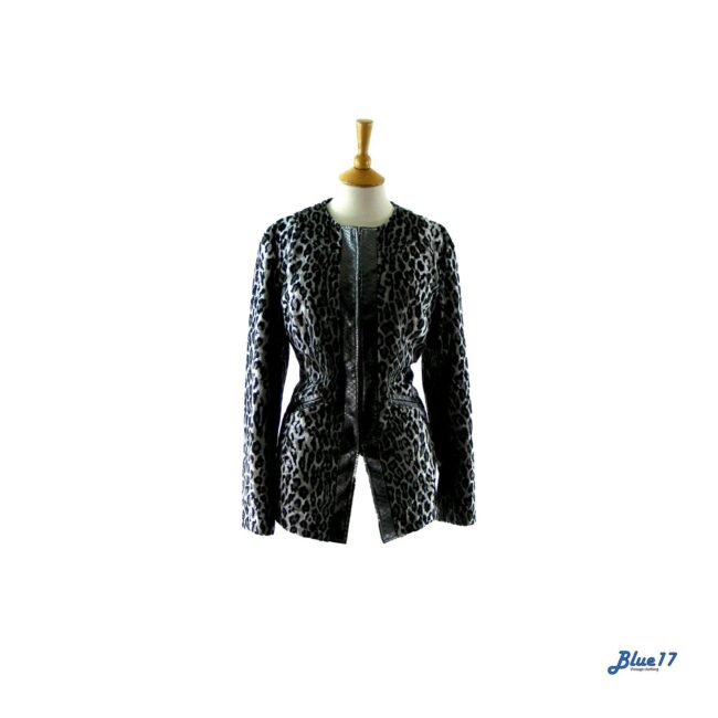 90s Animal print faux fur Jacket