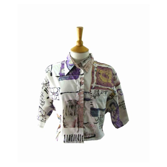 90s Printed Cropped Top - UK 18