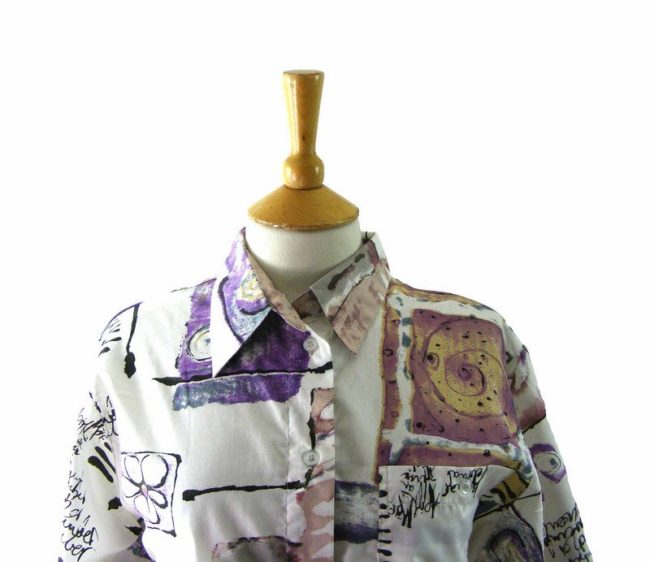 90s Printed Cropped Top - UK 18 - Image 2