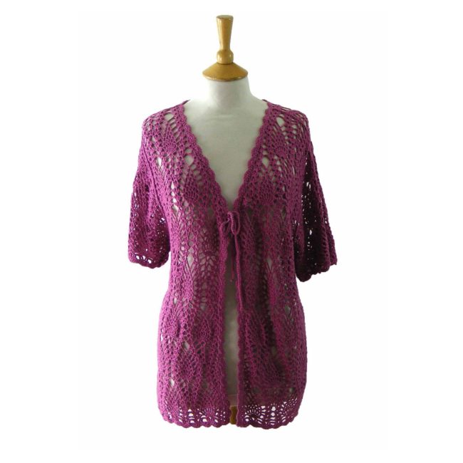 90s Purple Crotchet Top - UK 18