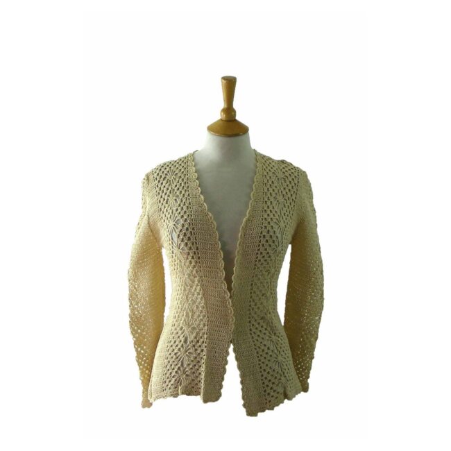90s Cream Crotchet Top