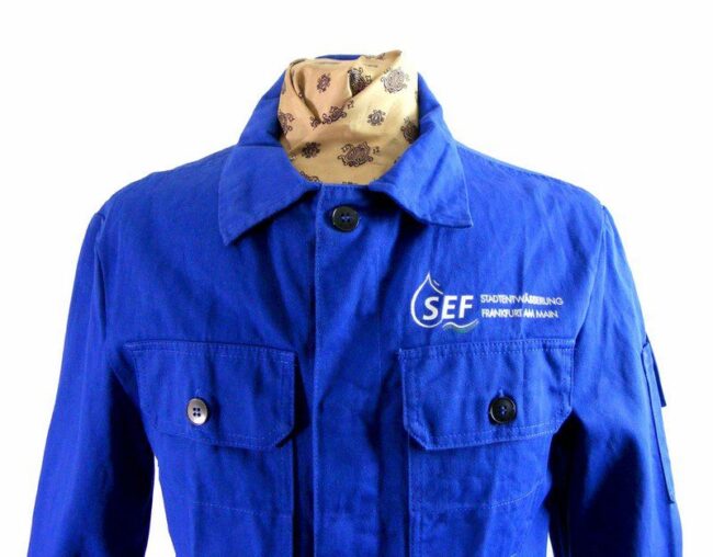 Blue Cotton Four Pocket Workwear Jacket - L - Image 2