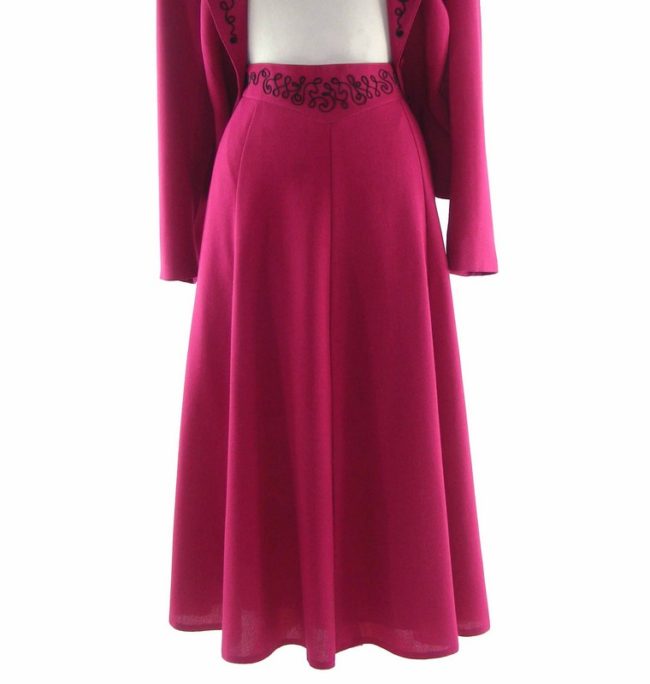 90s Magenta Embroidered Skirt Suit - 16 - Image 2